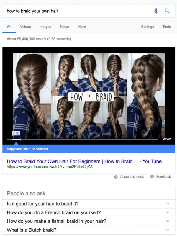 video Featured snippets