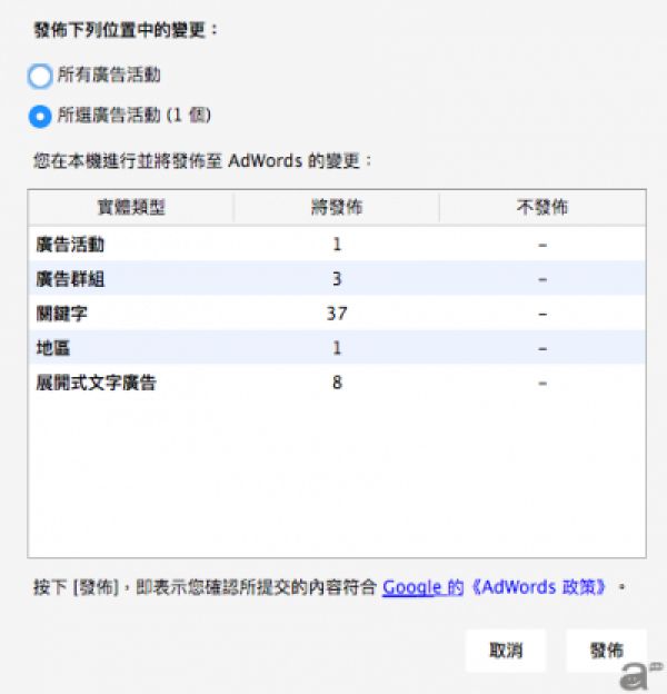 Adwords editor